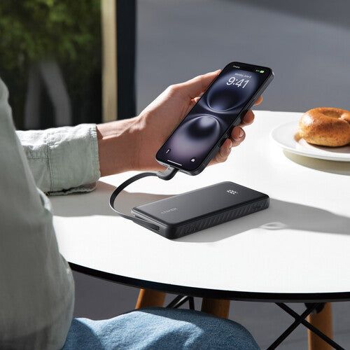 Anker Zolo Power Bank 10000mAh 22.5W With Built-In USB-C Cable - Black