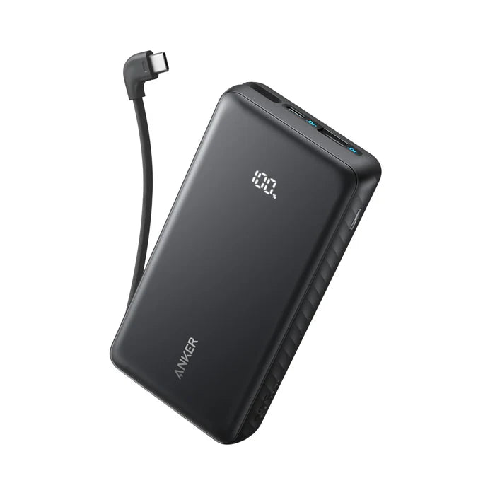 Anker Zolo Power Bank 20000mAh 22.5W With Built-In USB-C Cable - Black
