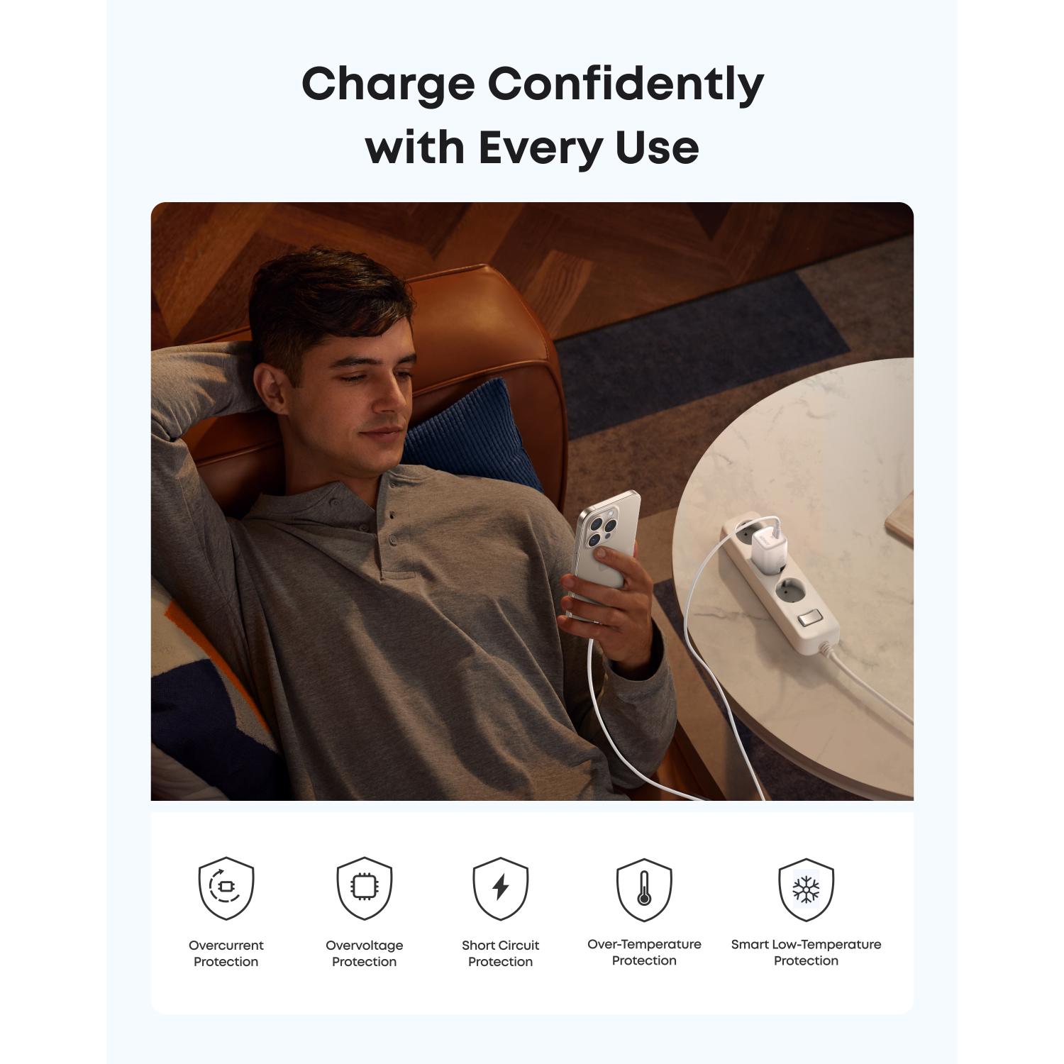 Anker Zolo 30W Compact USB C GaN Charger - White