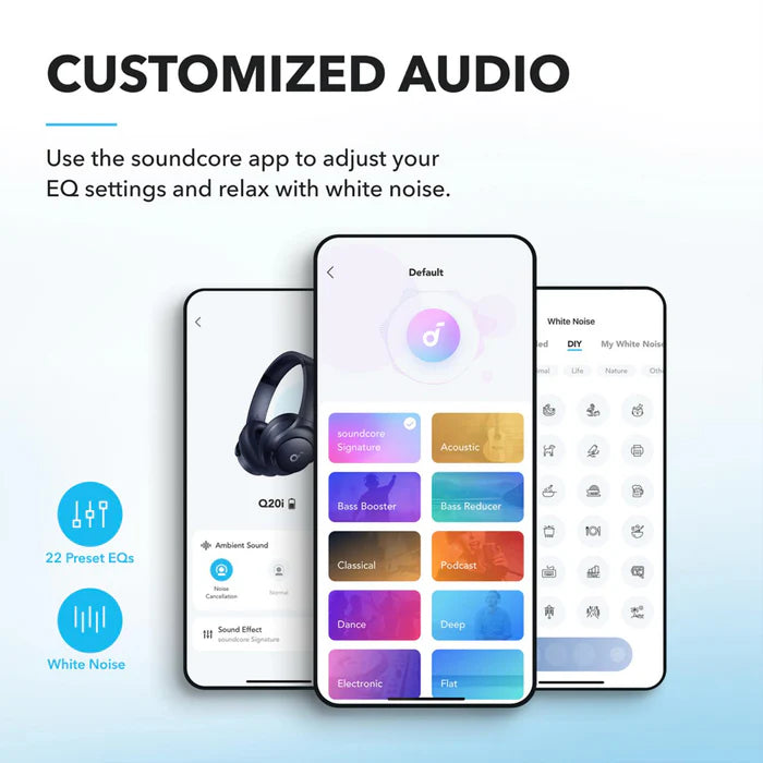 soundcore Q20i Hybrid Active Noise Cancelling Headphones - Blue