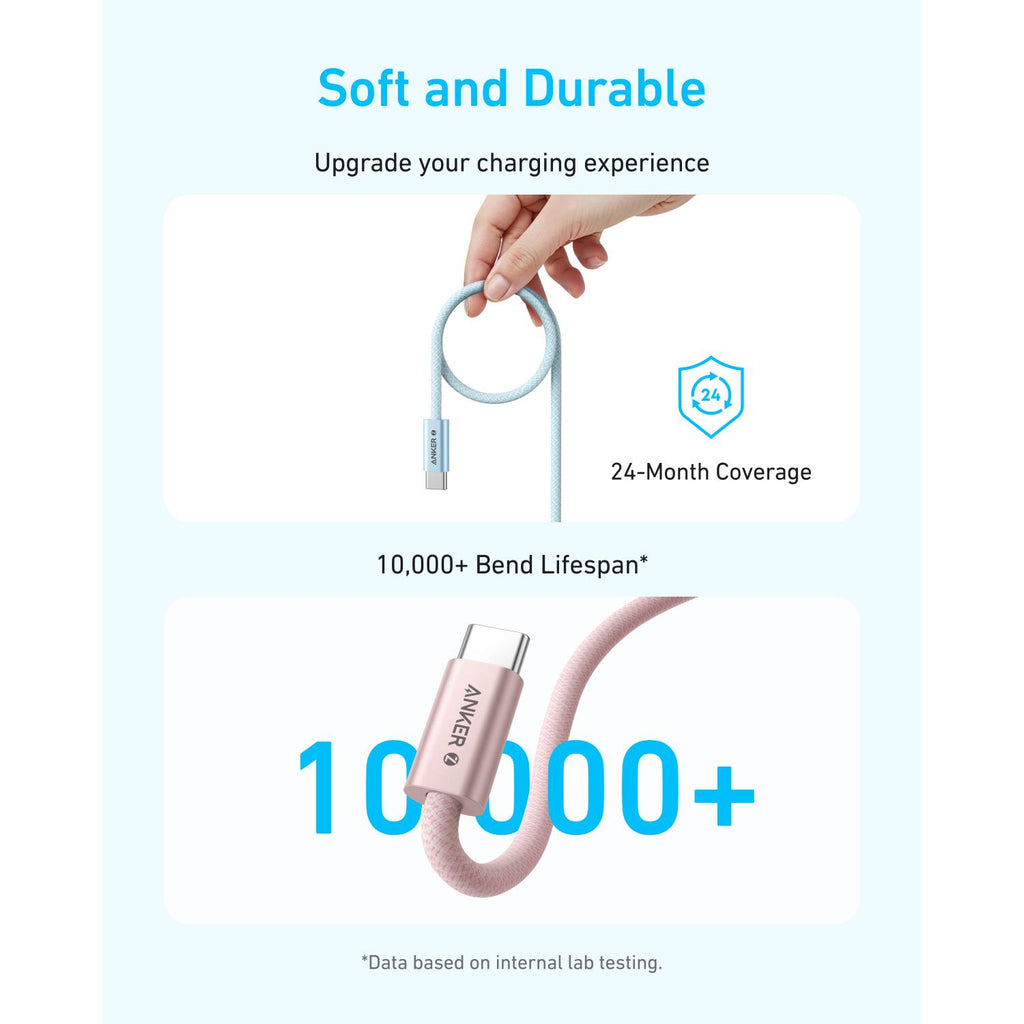Anker USB C-USB C 1 Metre Fast Charging 240W Braided Cable - White