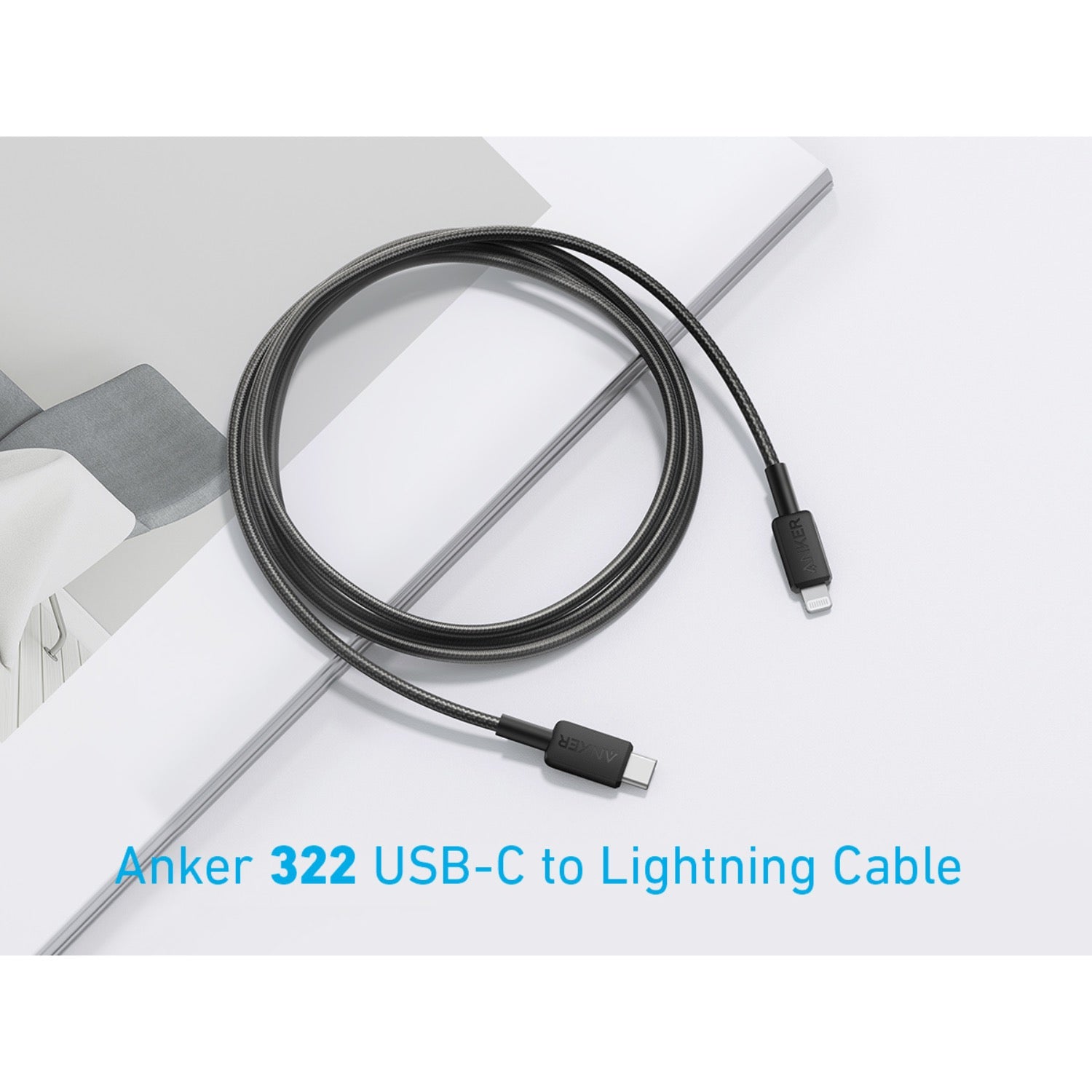 Anker 322 PowerLine USB C to MFI 1.8M 60W Cable - Black