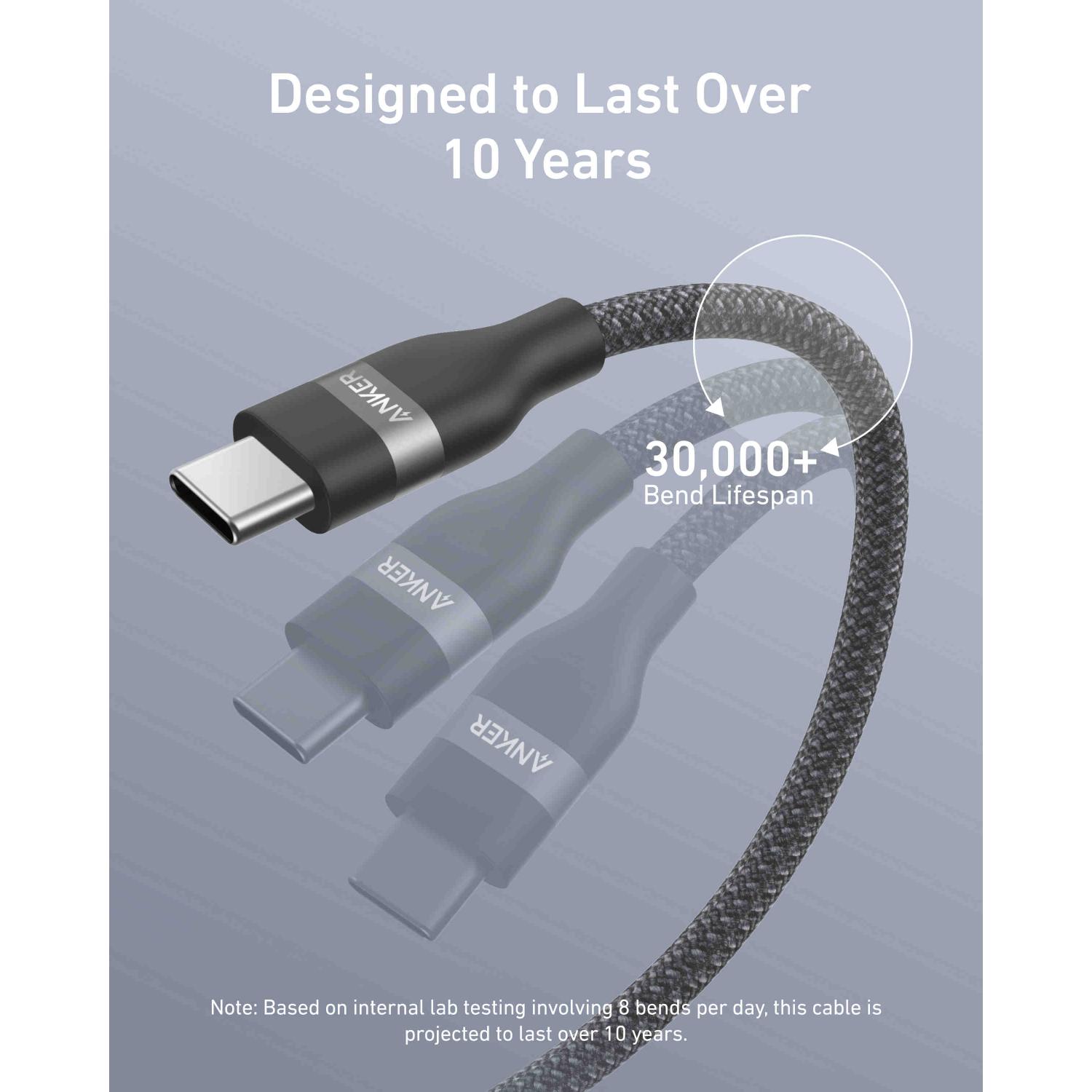 Anker USB C-USB C 1.8 Metre Fast Charging 240W Braided Cable - Black
