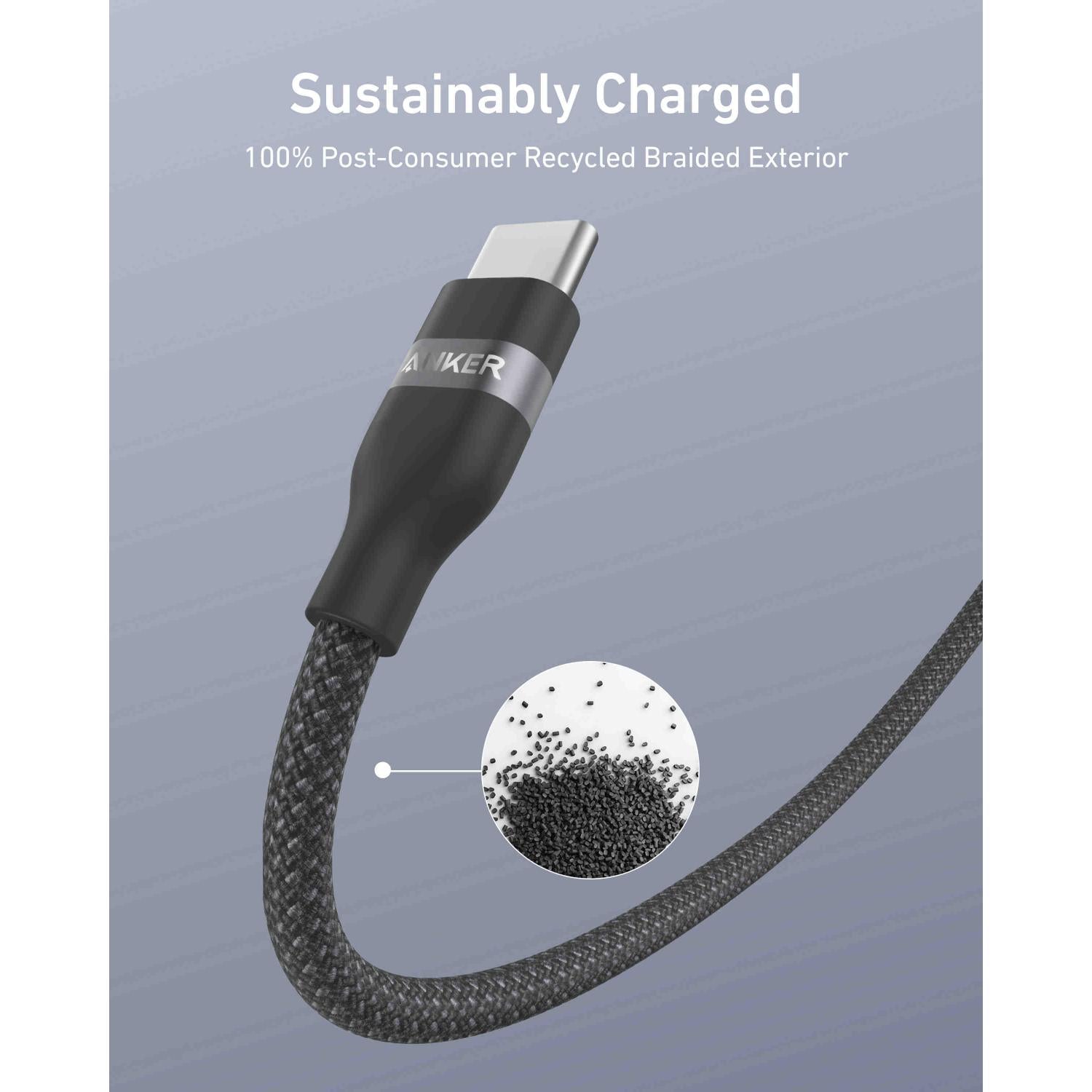 Anker USB C-USB C 1.8 Metre Fast Charging 240W Braided Cable - Black