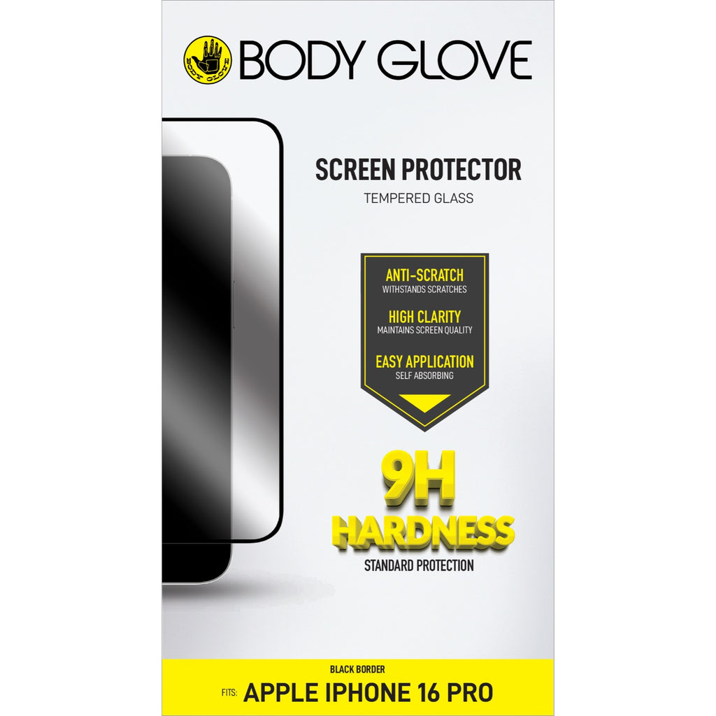 Body Glove Tempered Glass Screen Protector - Apple iPhone 17/17 Pro/16 Pro - Black Border