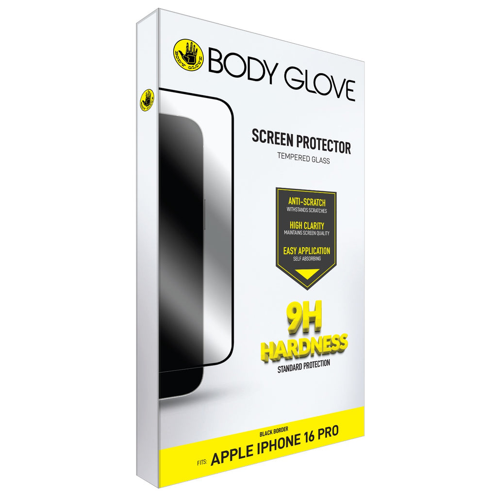 Body Glove Tempered Glass Screen Protector - Apple iPhone 17/17 Pro/16 Pro - Black Border