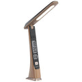 LED Desk Lamp With Clock - Wood