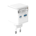 2 Port PD Wall Charger Built-In Cable - 65W White