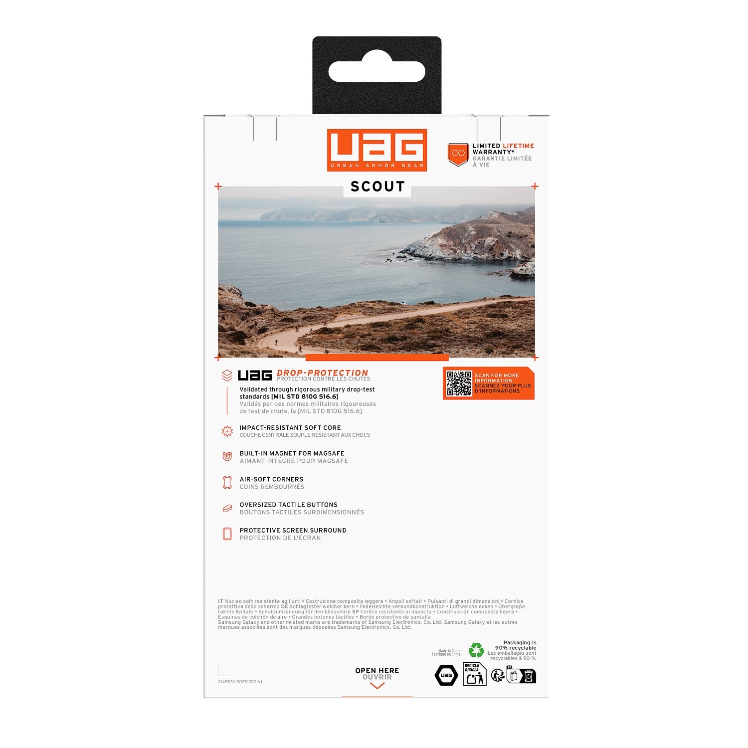 UAG Scout Clear Magnetic Case - Samsung Galaxy S26 - Ice & White