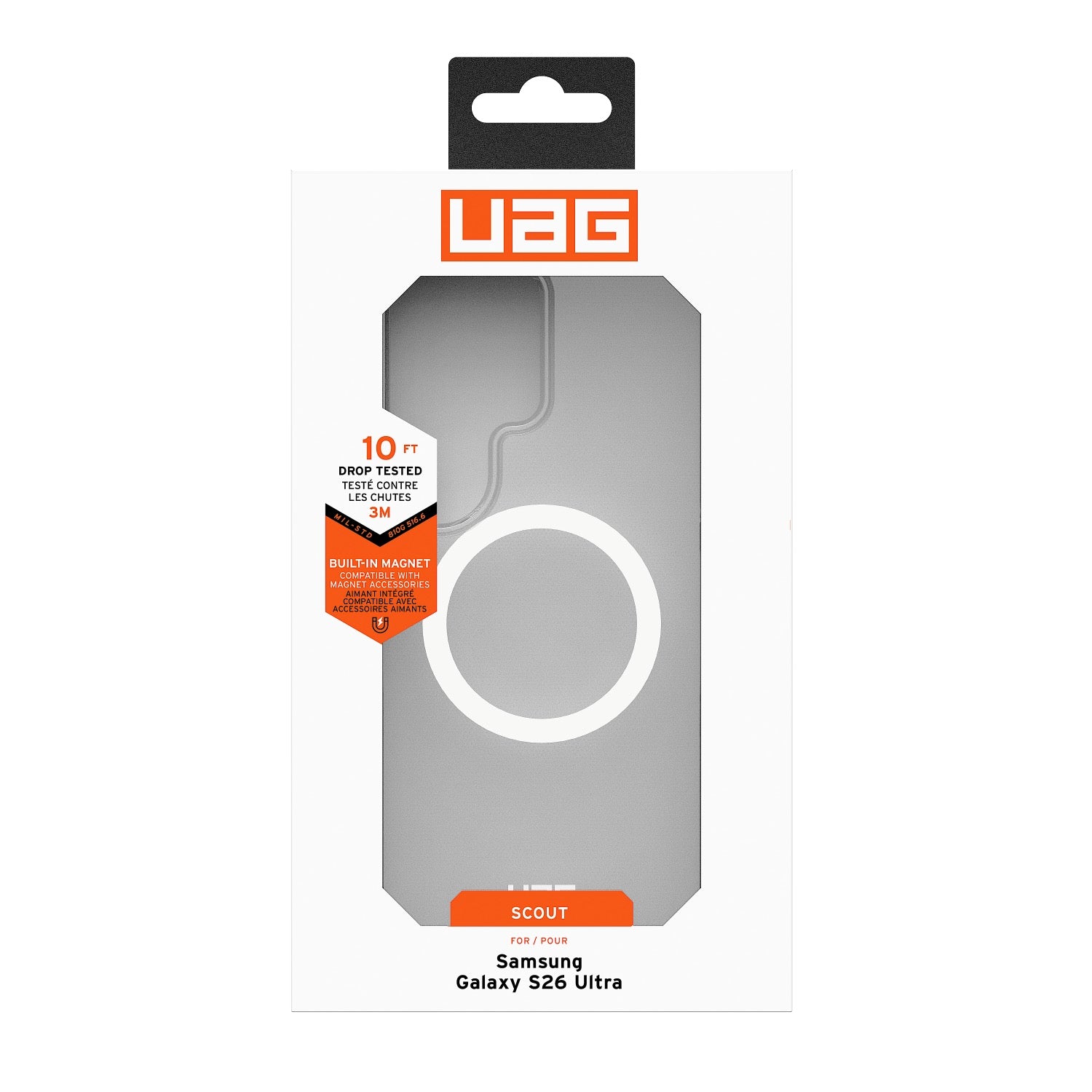 UAG Scout Clear Magnetic Case - Samsung Galaxy S26 Ultra - Ice & White