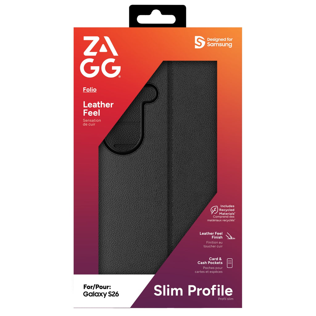 Zagg Folio Case - Samsung Galaxy S26 - Black