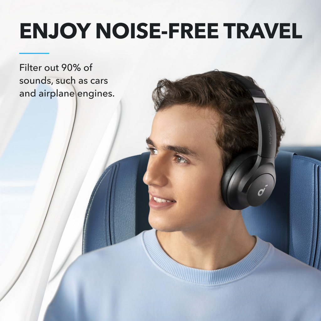 soundcore Q20i Hybrid Active Noise Cancelling Headphones - Black